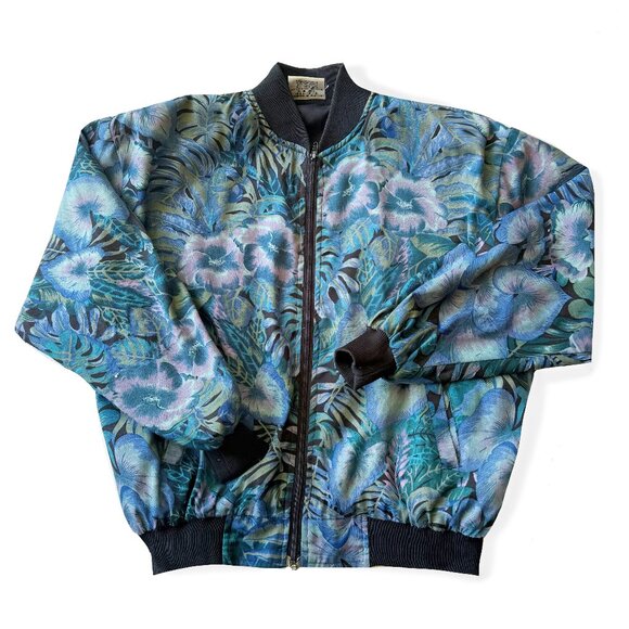 Vintage Northern Climate, Tropical / Floral Bomber Style Jacket - Picture 1 of 6